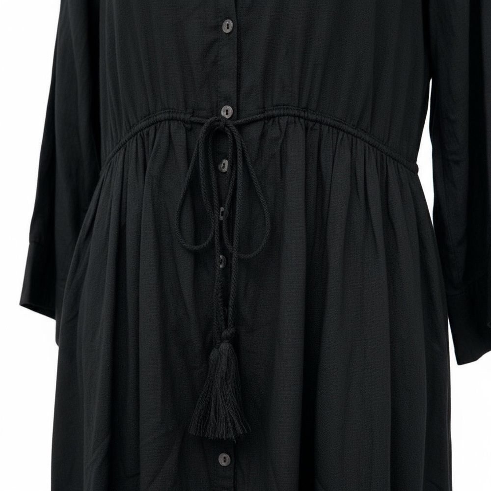 Natural Life 100% Organic Cotton Long Sleeve Dress - Size Medium - Black - Picture 3 of 14